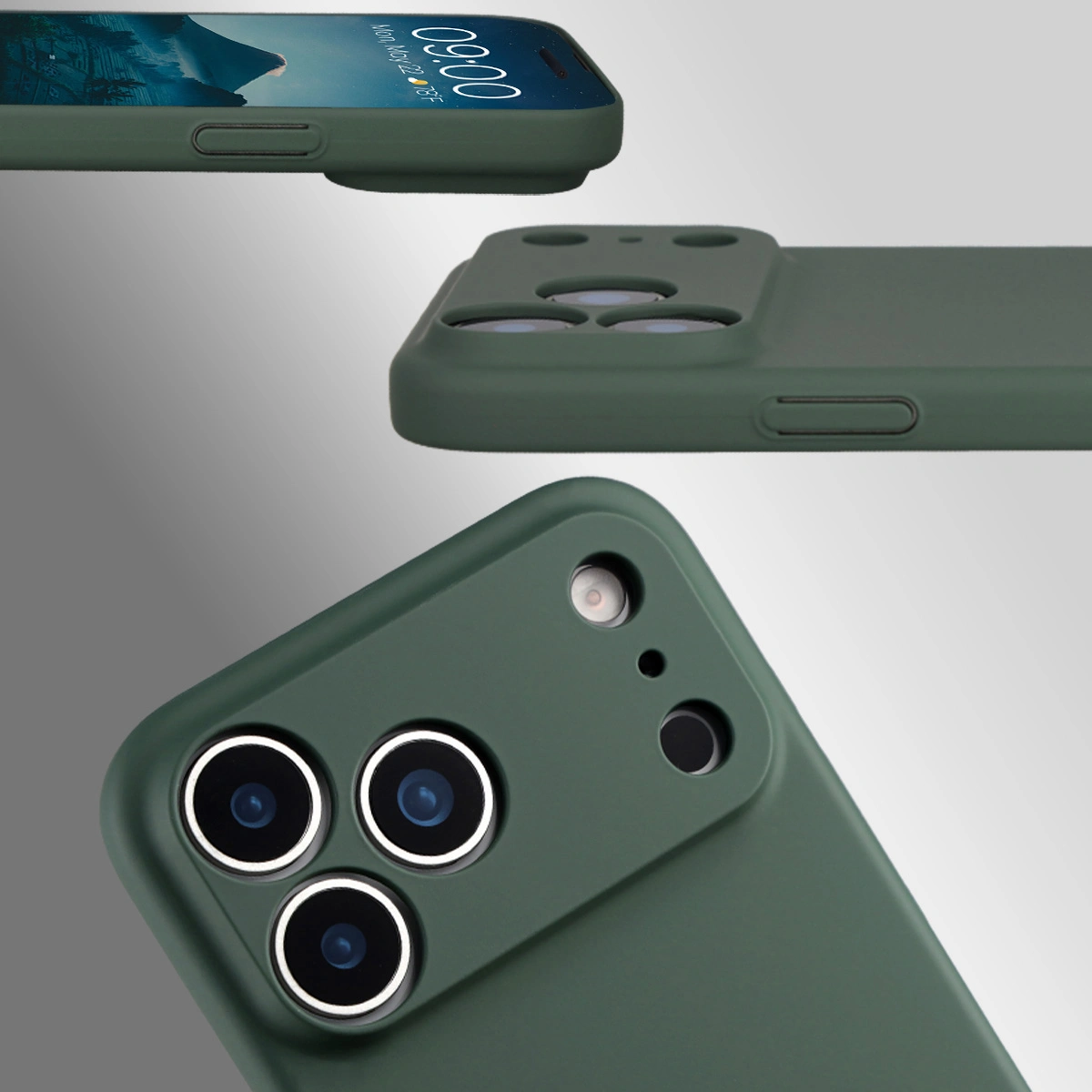 Dedykowane wycięcia i podwyższone krawędzie aparatu i ekranu w etui Bizon Case Łupka do iPhone 18 Pro Max