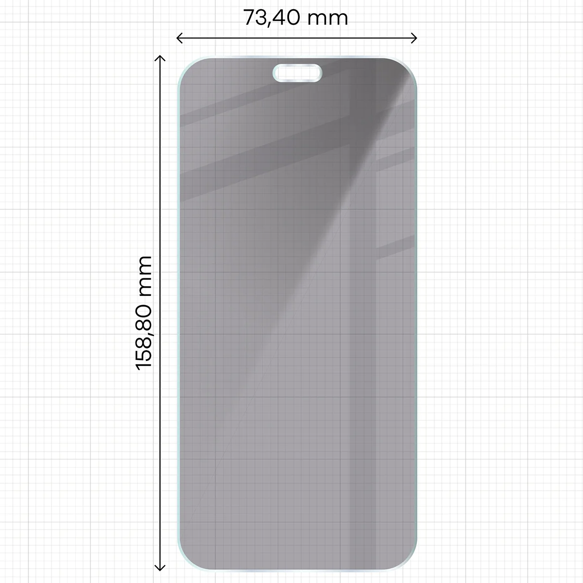 Miarka z wymiarami szkła Bizon Glass Clear Shadow Duo do iPhone 18 Pro Max