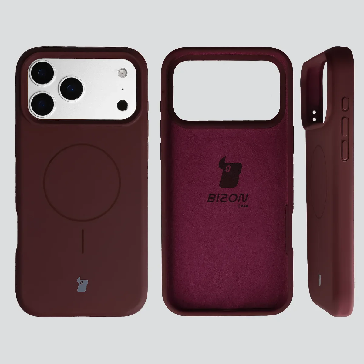 Konstrukcja etui Bizon Soft Case Magnetic: silikon, mikrofibra i zintegrowane osłony do iPhone 18 Pro Max / 17 Pro Max