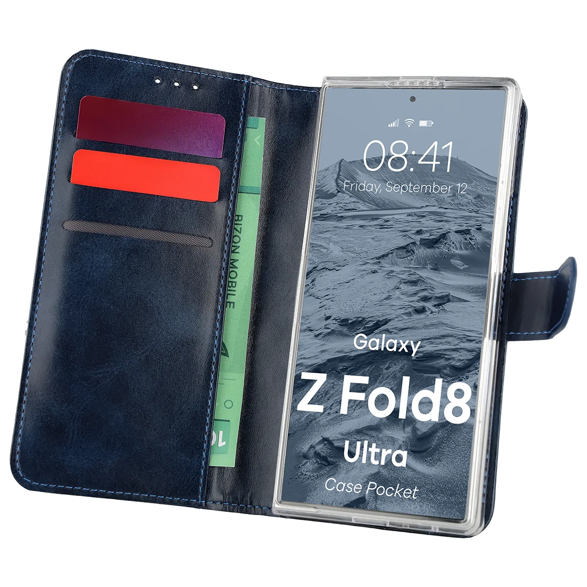 Etui z klapką z miejscem na karty Bizon Case Pocket do Galaxy Z Fold8 Ultra