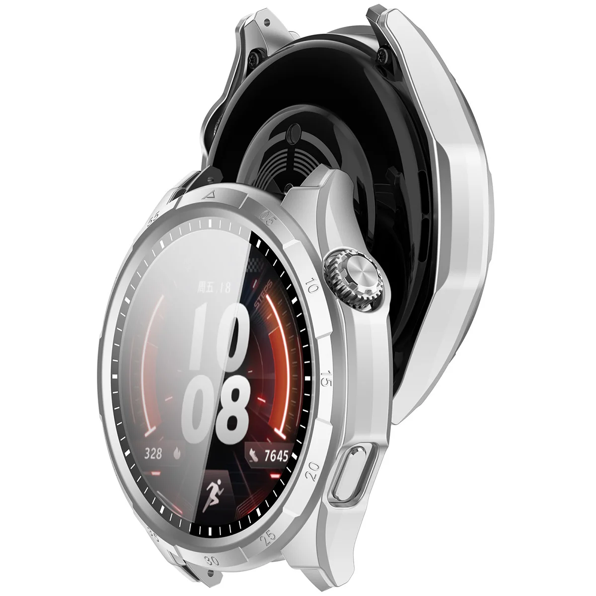 Etui z wbudowanym szkłem Bizon Case Watch Adamo do Honor Watch 6 / Plus