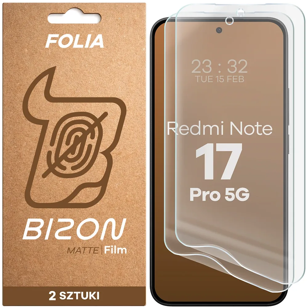 Folia matowa na ekran Bizon Film Matte Duo do Xiaomi Redmi Note 17 Pro 5G, 2 sztuki