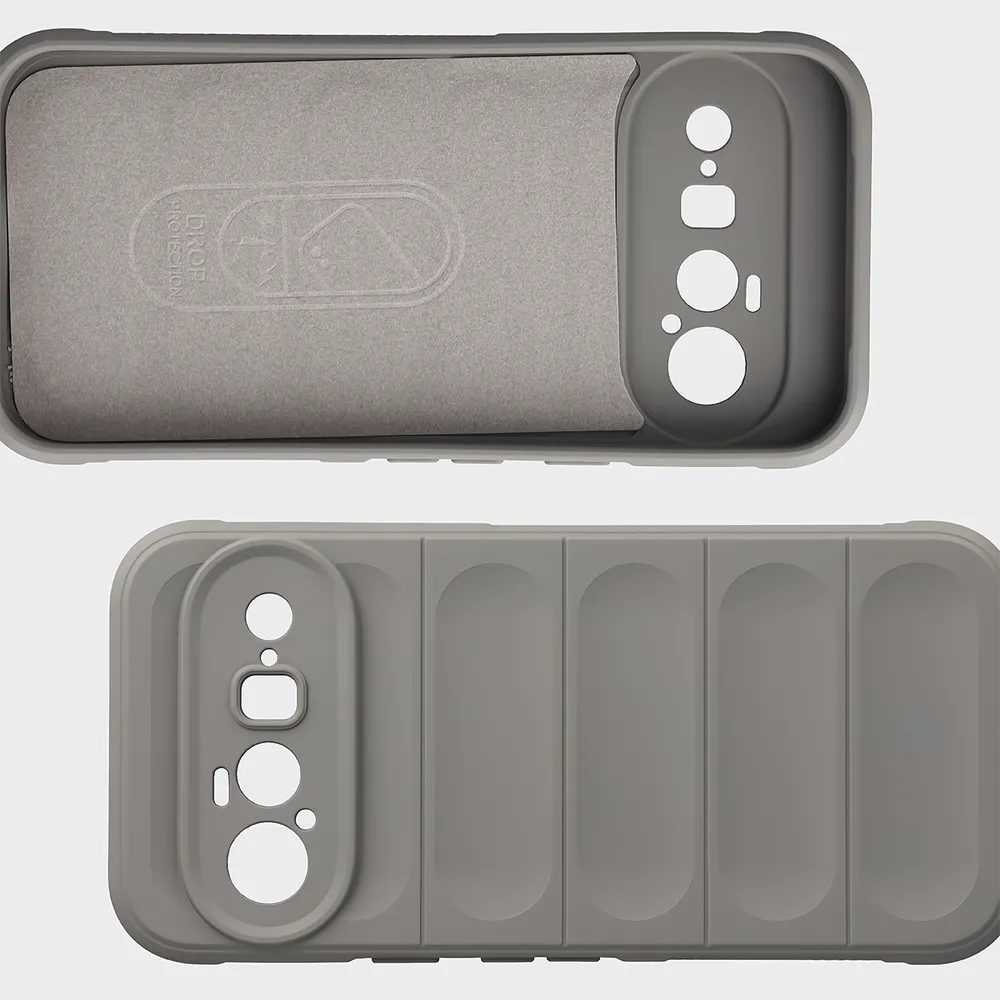 Wyściółka z mikrofibry, wyżłobienia na pleckach i wzmocnione narożniki w etui Bizon Case Tur do Google Pixel 11