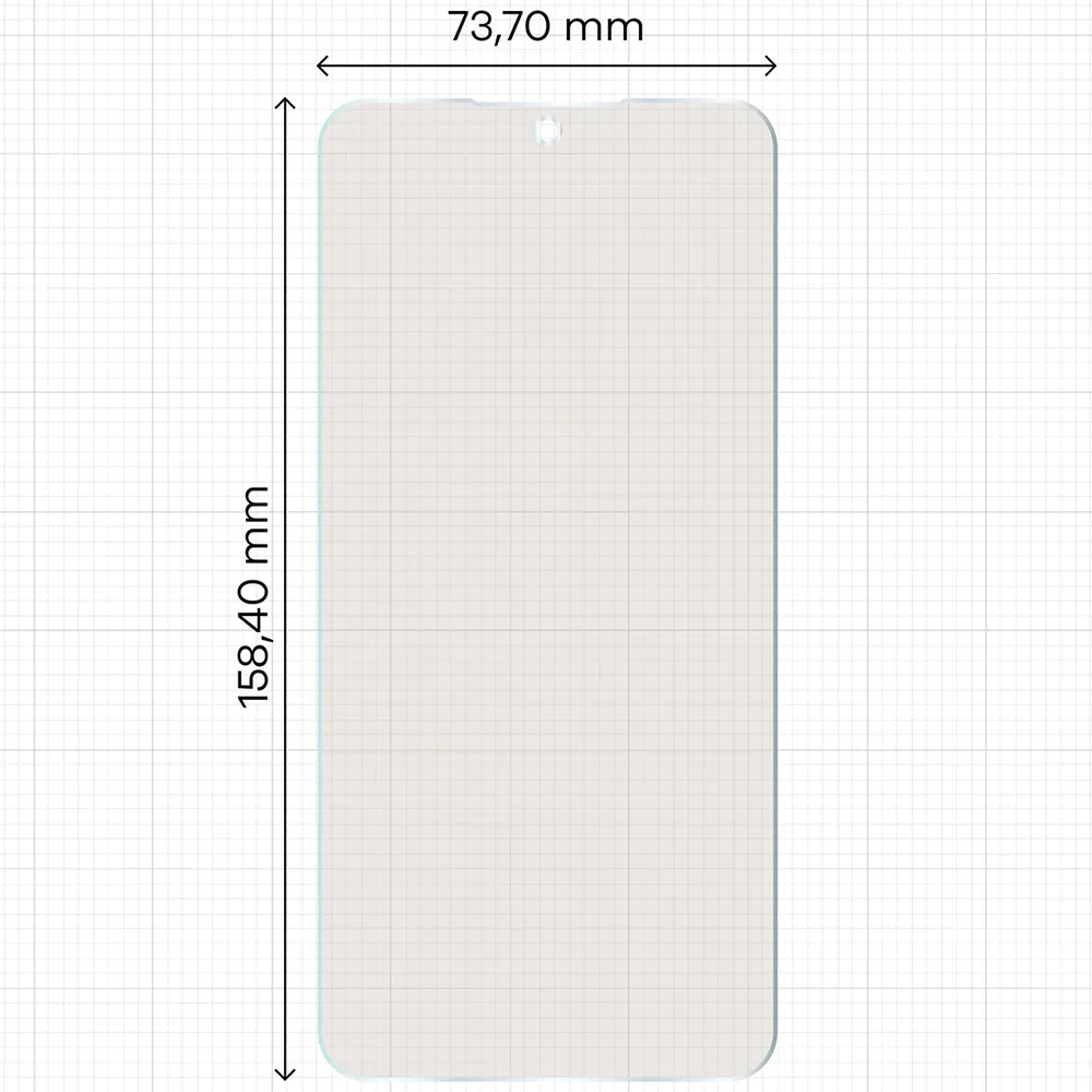 Miarka z wymiarami folii matowej Bizon Film Matte Duo do Galaxy S26 FE
