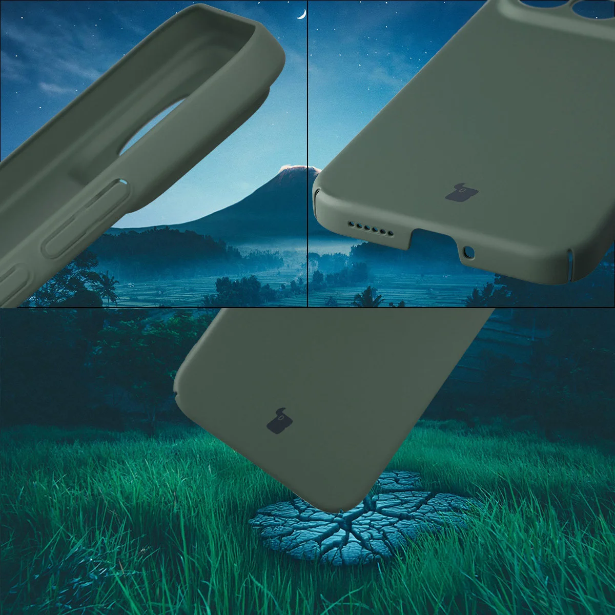 Zintegrowane osłony na przyciski, wycięcia i twardy materiał etui Bizon Case Łupka do Xiaomi POCO F9 Pro