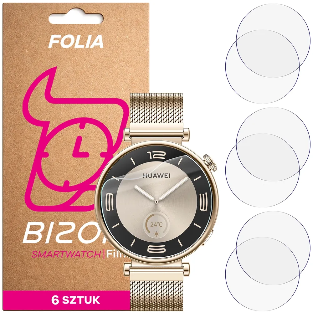 Folia hydrożelowa Bizon Watch Film HydroFlex dla Huawei Watch GT 4 41 mm Elegant