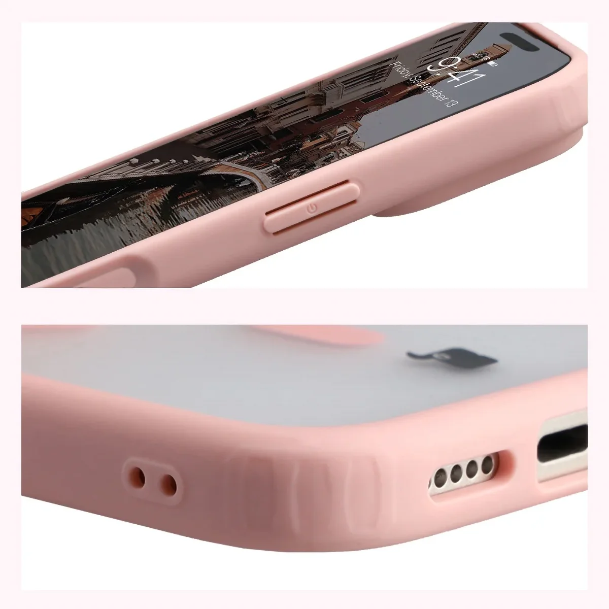 Wzmocnione narożniki i podwyższone ranty ekranu w etui Bizon Case MatteO do iPhone 18 Pro Max / 17 Pro Max
