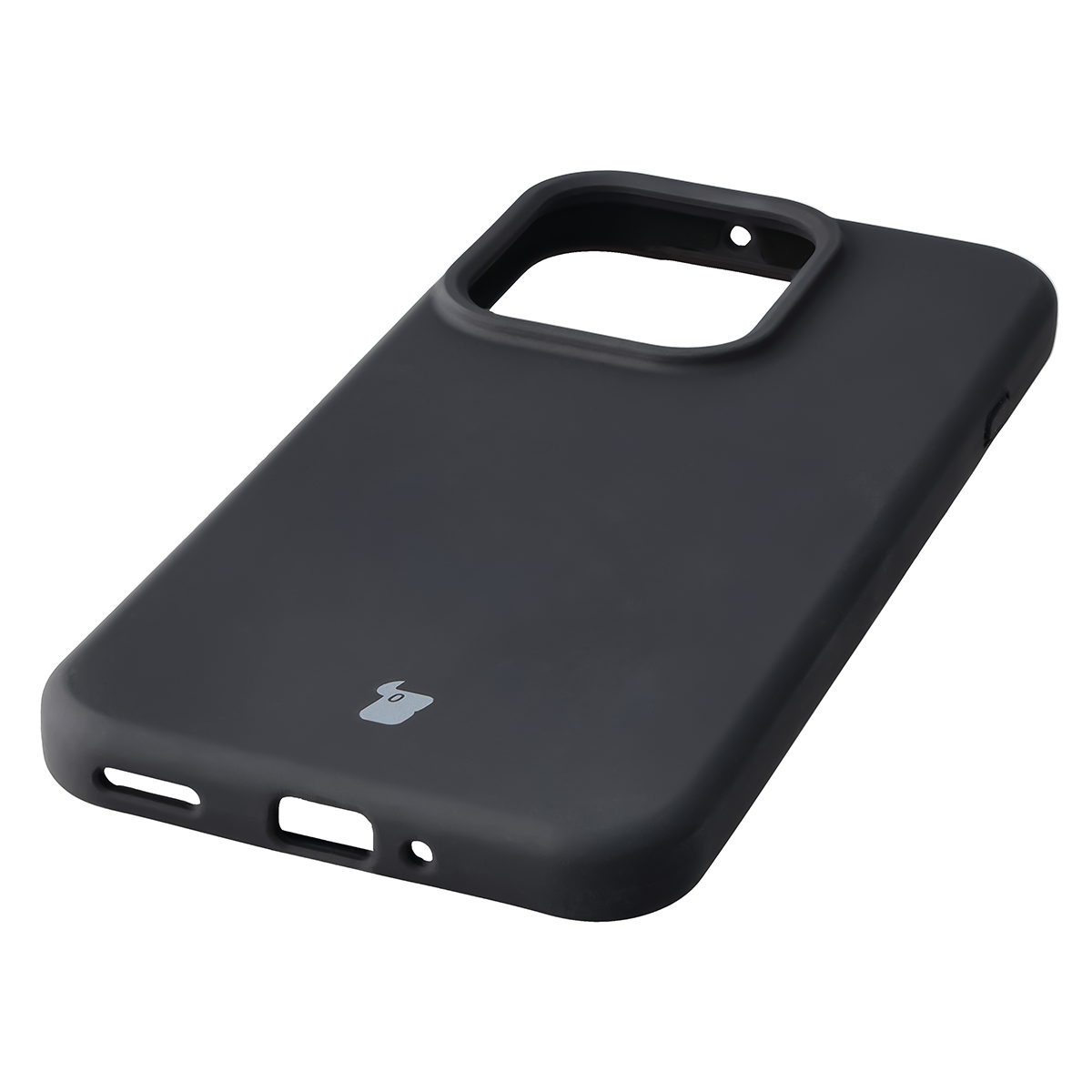Zbliżenie na precyzyjne wycięcia i możliwość ładowania indukcyjnego w etui Bizon Soft Case do OPPO Reno16 F, OPPO Reno16 FS