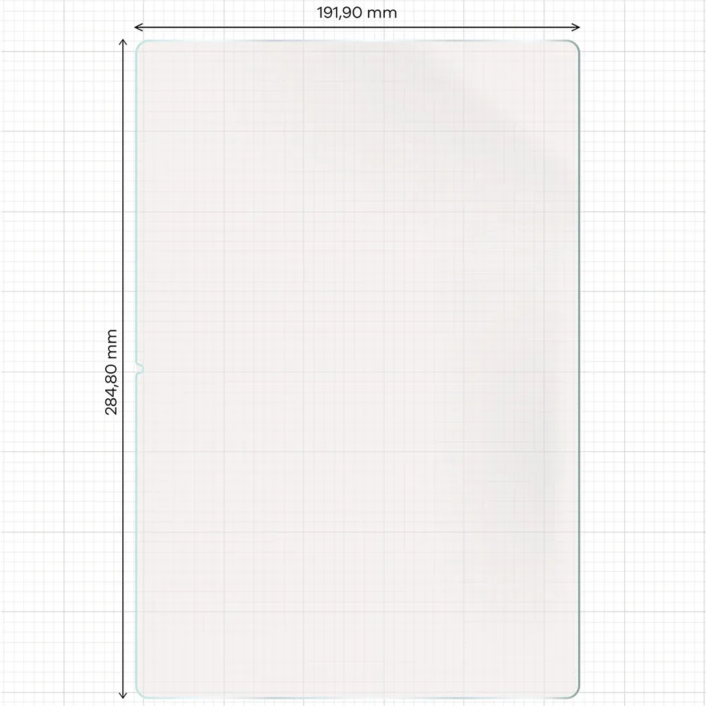 Miarka z wymiarami folii matowej Bizon Tab Film Matte do Huawei MatePad Pro Max