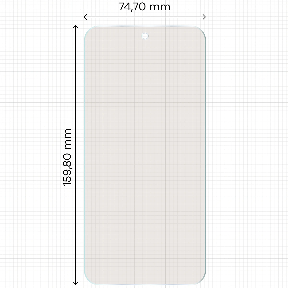 Miarka z wymiarami folii matowej Bizon Film Matte do Xiaomi Redmi Note 17 Pro Max 5G