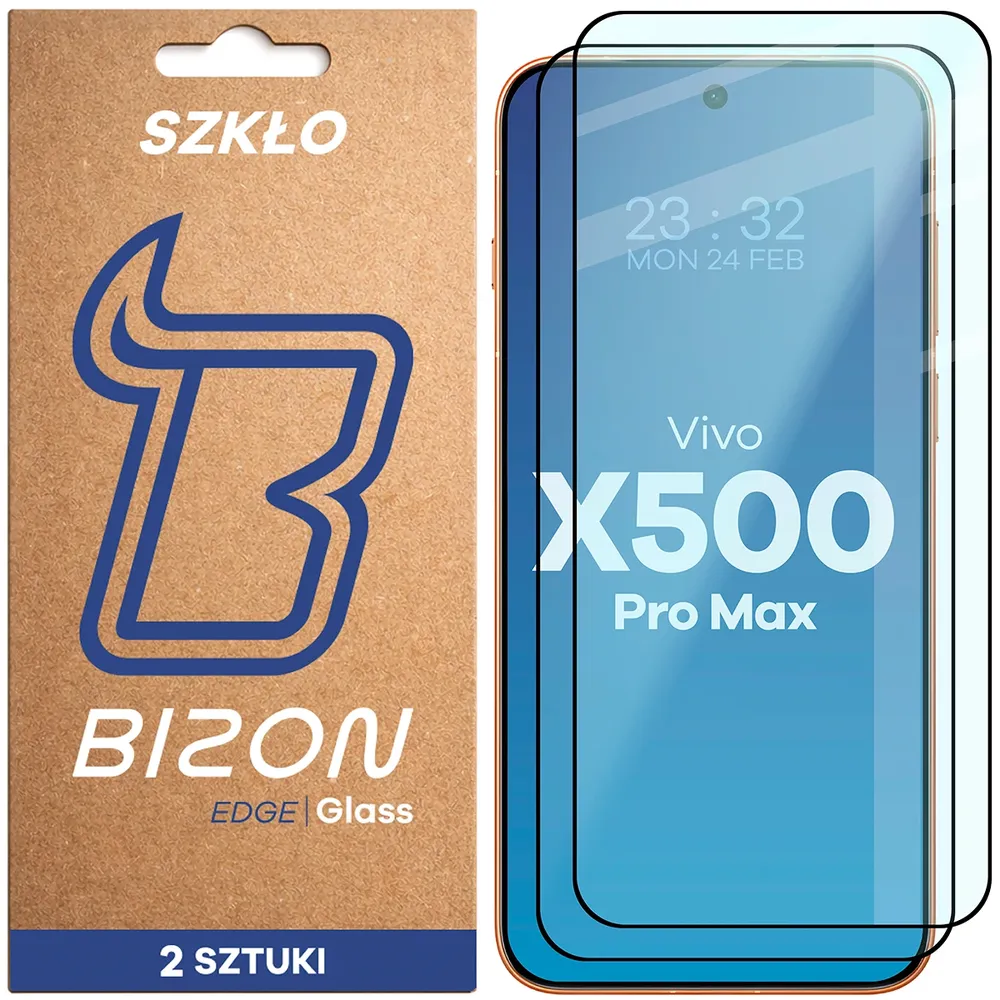 Szkło hartowane na cały ekran Bizon Glass Edge Duo dla Vivo X500 Pro Max