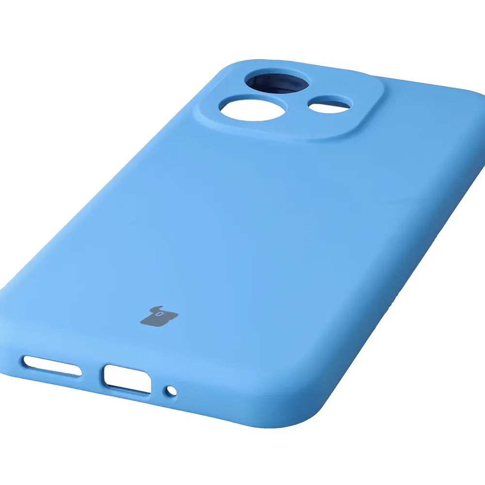 Zbliżenie na precyzyjne wycięcia i możliwość ładowania indukcyjnego w etui Bizon Soft Case do Xiaomi Redmi Note 17 4G/5G