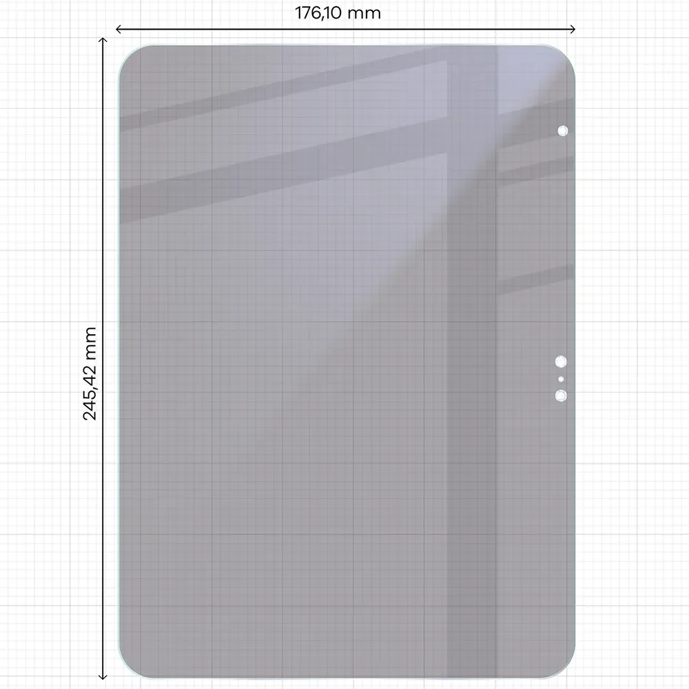 Wymiary szkła na miarce dla Apple iPad 11 A16 2025