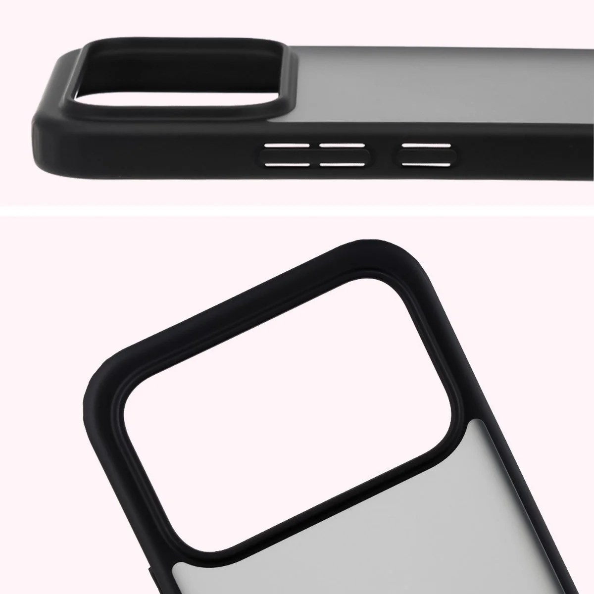 Pełne wycięcie i podwyższone krawędzie aparatu w etui Bizon Case Angelo do Xiaomi POCO F9 Ultra