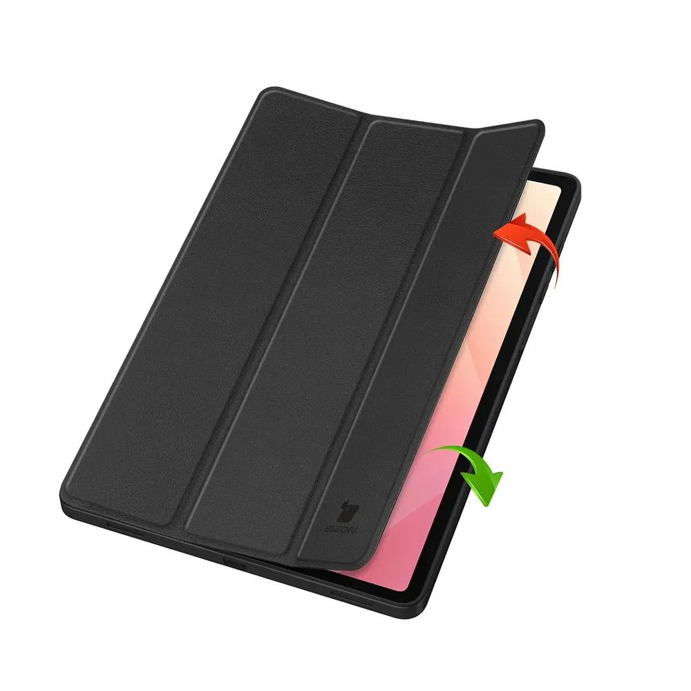 Dwa etui stojące na podwyższeniach, ukazujące funkcję zmiany w podstawkę do Galaxy Tab S12 Plus
