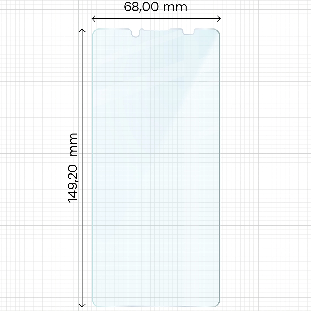 Miarka z wymiarami szkła hartowanego Bizon Glass Clear Duo do Sony Xperia 10 VII / VIII