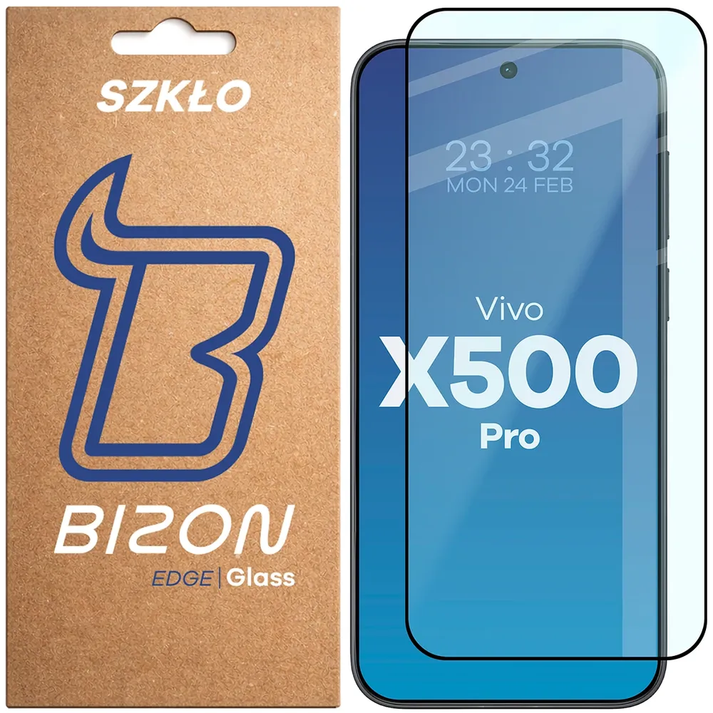 Szkło hartowane na cały ekran Bizon Glass Edge dla Vivo X500 Pro