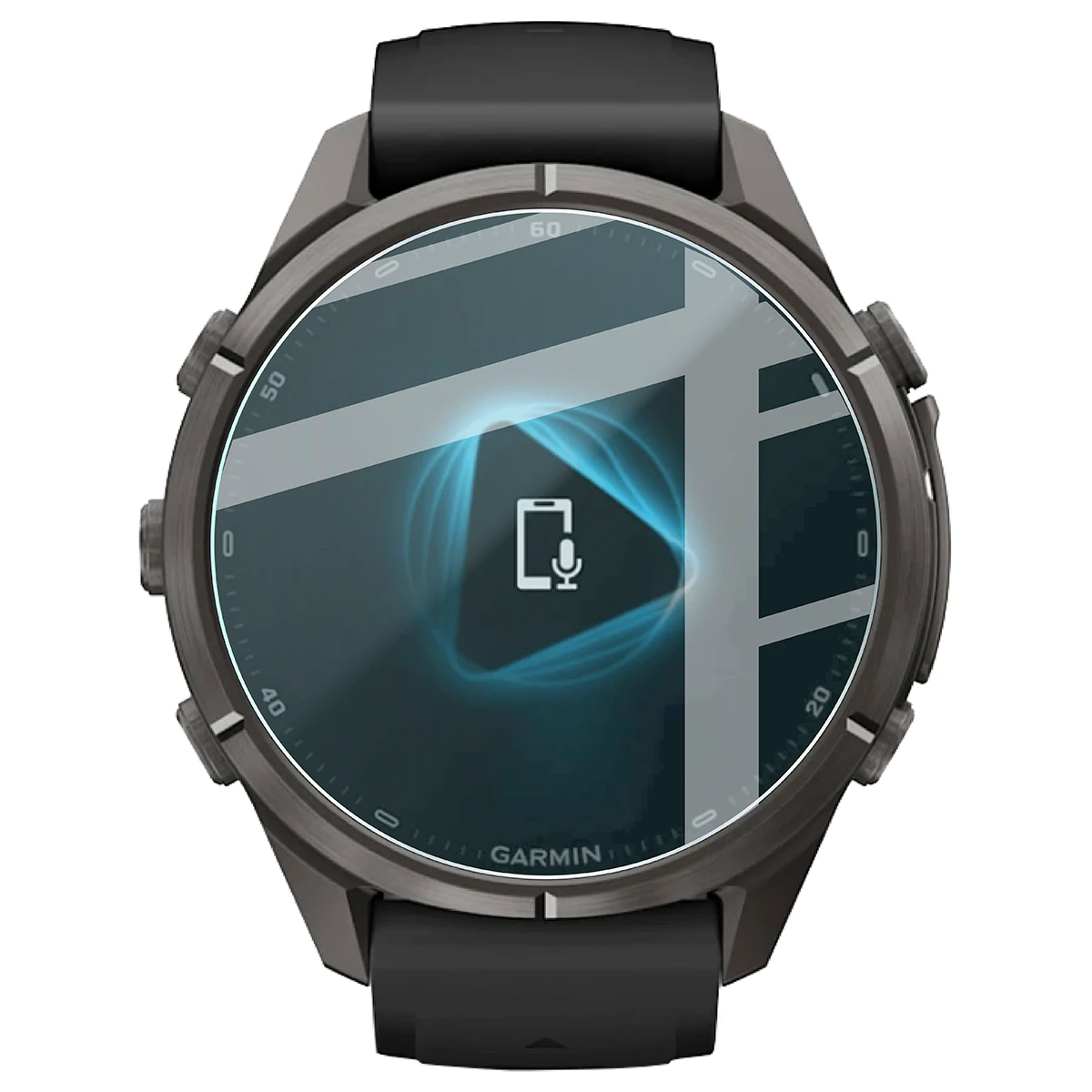 Wymiary szkła Bizon Watch Glass Clear do Garmin Fenix 9 Pro AMOLED (43 mm)