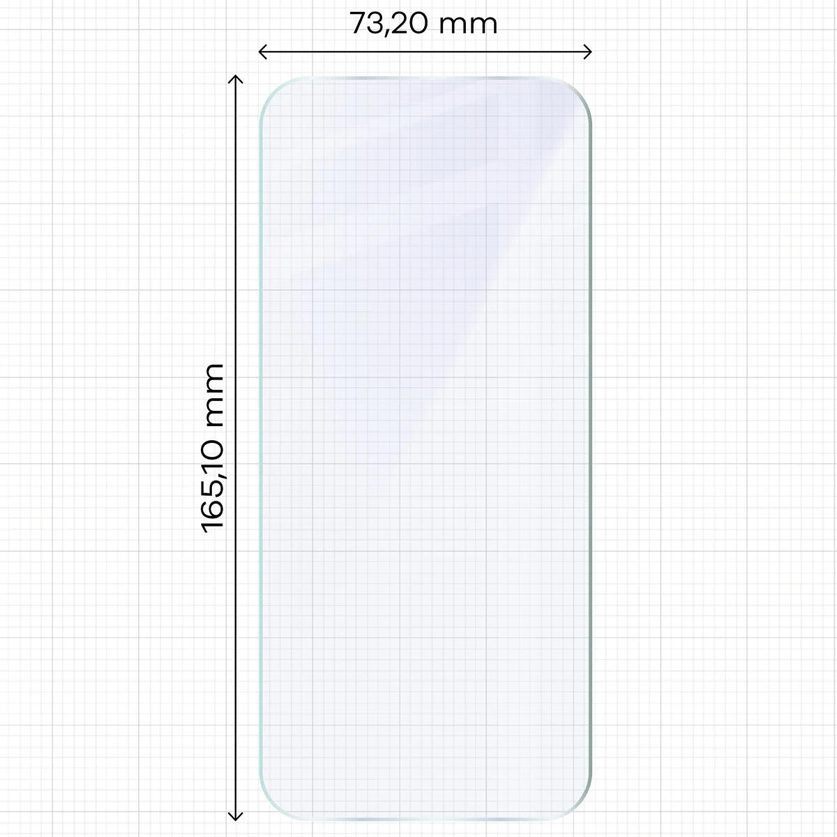 Miarka z wymiarami szkła hybrydowego Bizon Hybrid Mule Duo do Xiaomi Redmi 17 4G