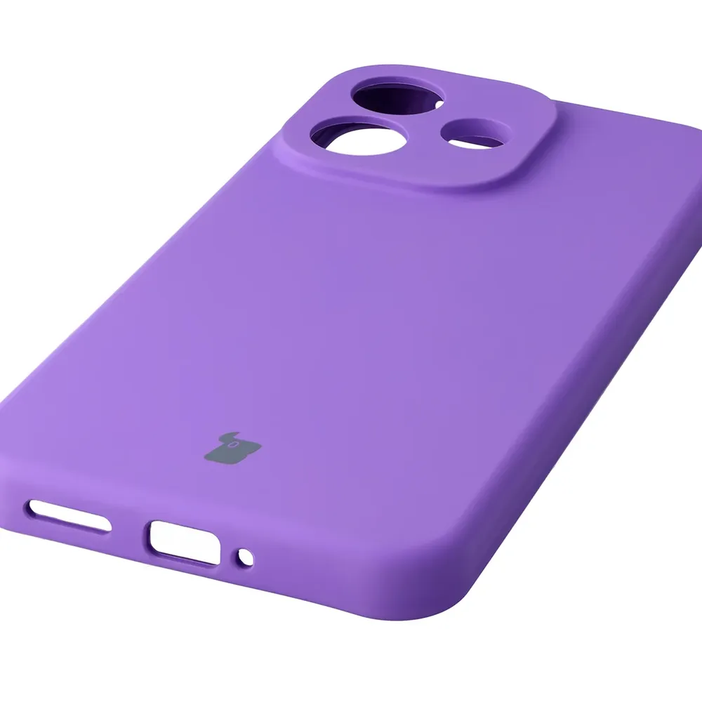 Zbliżenie na precyzyjne wycięcia i możliwość ładowania indukcyjnego w etui Bizon Soft Case do Xiaomi Redmi Note 17 Pro 5G