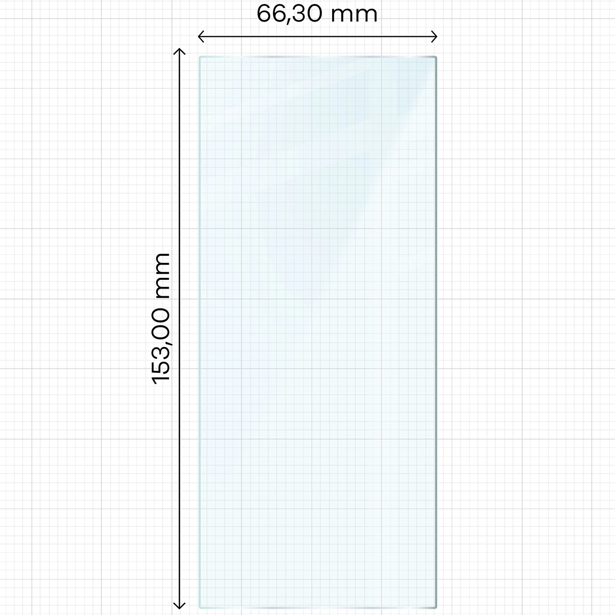 Miarka z wymiarami szkła hartowanego Bizon Glass Clear Duo do Galaxy Z Fold7