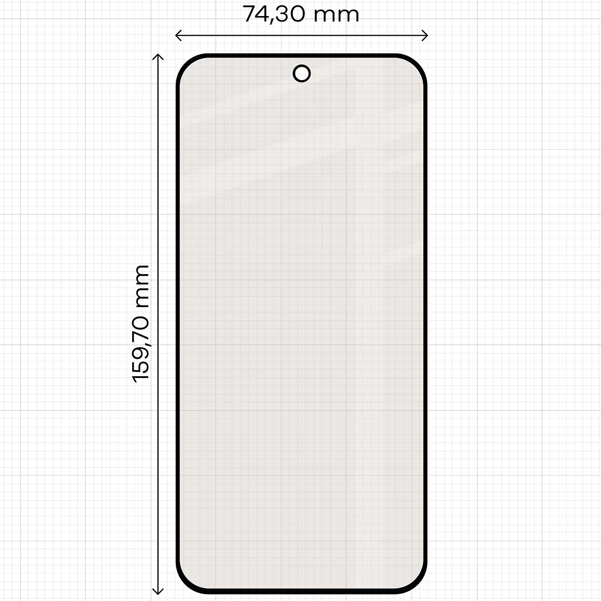 Miarka z wymiarami szkła matowego Bizon Glass Matte do Xiaomi Redmi Note 17 Pro 5G / Max 5G