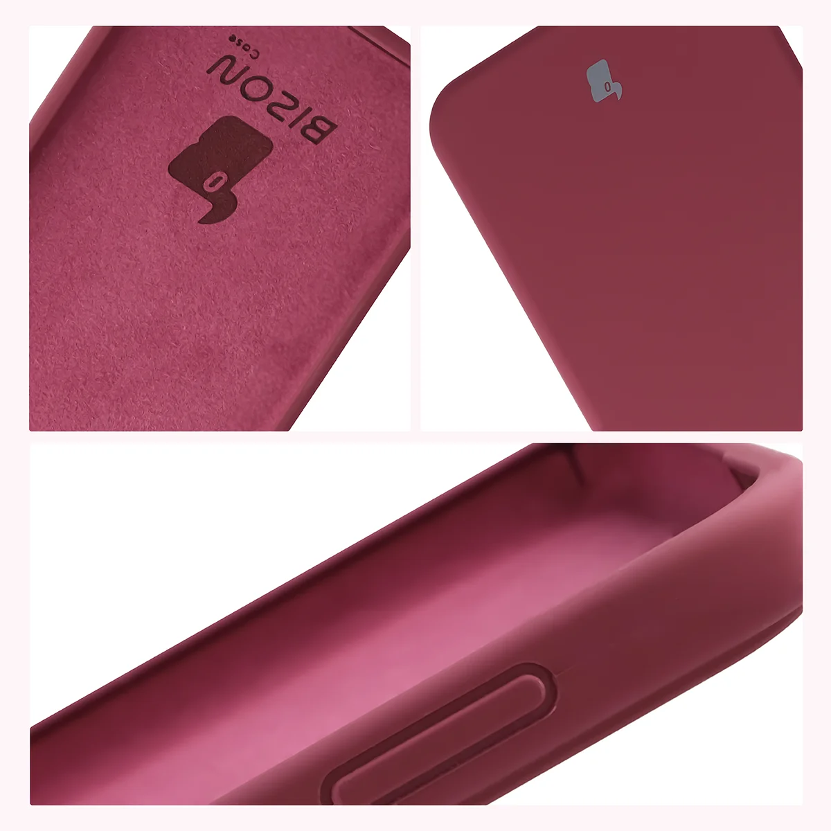 Konstrukcja etui Bizon Soft Case: zintegrowane osłony, podwyższone krawędzie i wyściółka z mikrofibry do Galaxy S26 FE