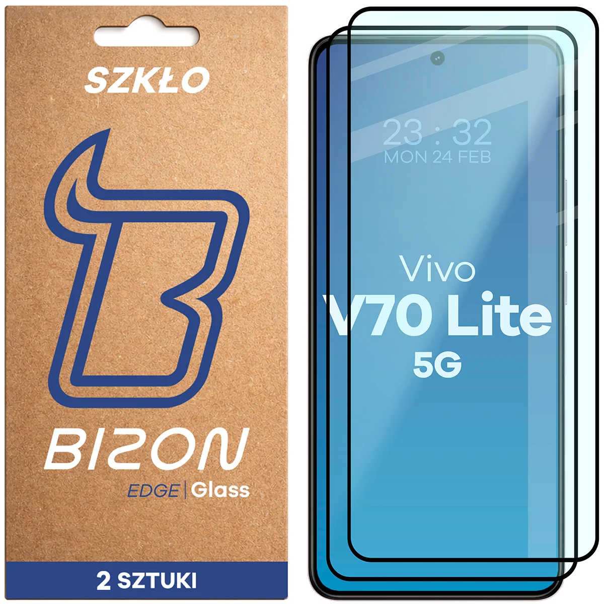 Szkło hartowane na cały ekran Bizon Glass Edge Duo dla Vivo V70 Lite 5G