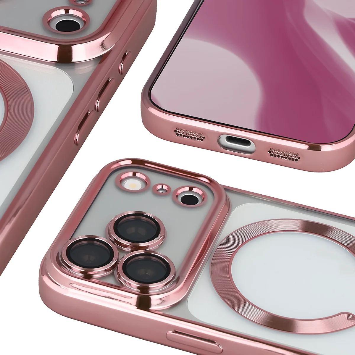 Zbliżenie na wbudowaną ochronę aparatu w Bizon Case GuardO do iPhone 18 Pro Max / 17 Pro Max