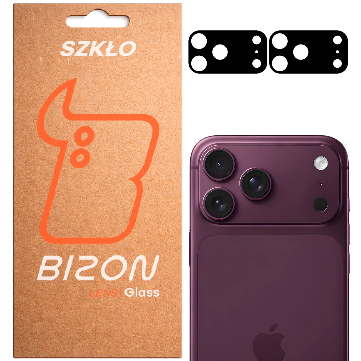 Pudełko i 2 sztuki szkła na aparat Bizon Glass Lens do iPhone 18 Pro Max