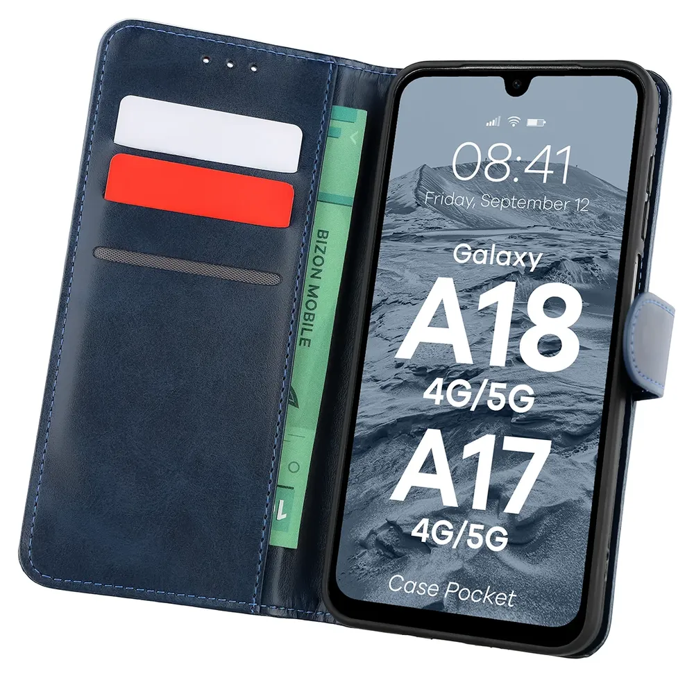 Etui z klapką z miejscem na karty Bizon Case Pocket do Galaxy A18 4G/5G / A17 4G/5G