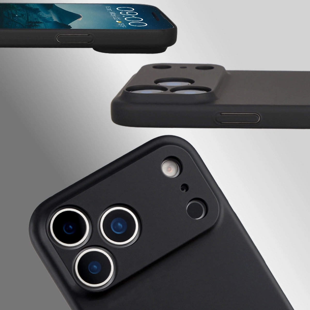 Dedykowane wycięcia i podwyższone krawędzie aparatu i ekranu w etui Bizon Case Łupka do iPhone 18 Pro Max
