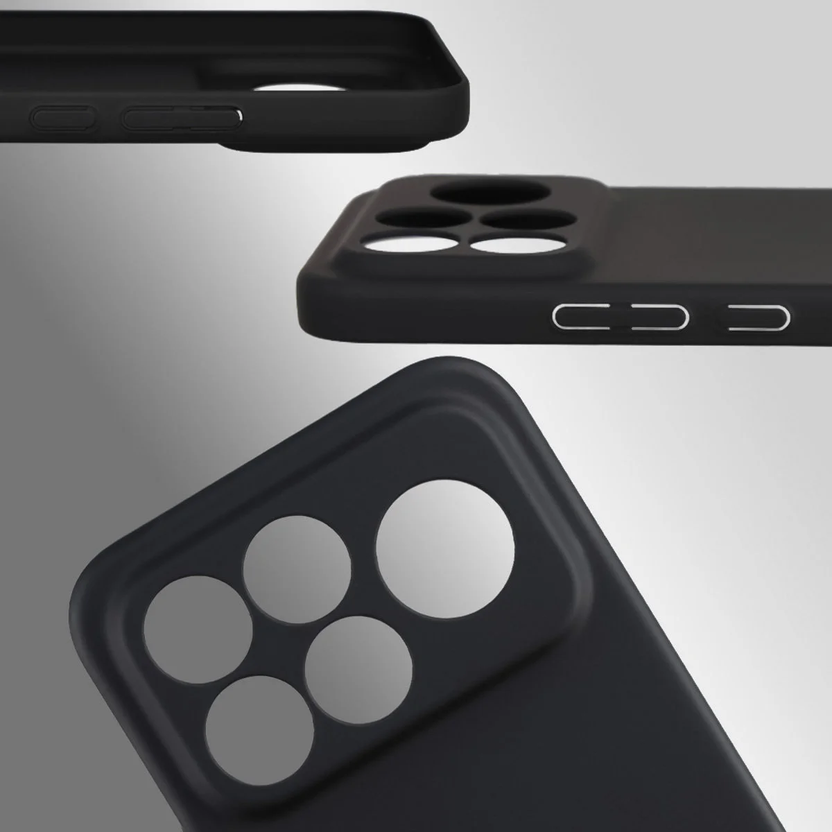 Dedykowane wycięcia i podwyższone krawędzie aparatu i ekranu w etui Bizon Case Łupka do Xiaomi POCO F9 Ultra