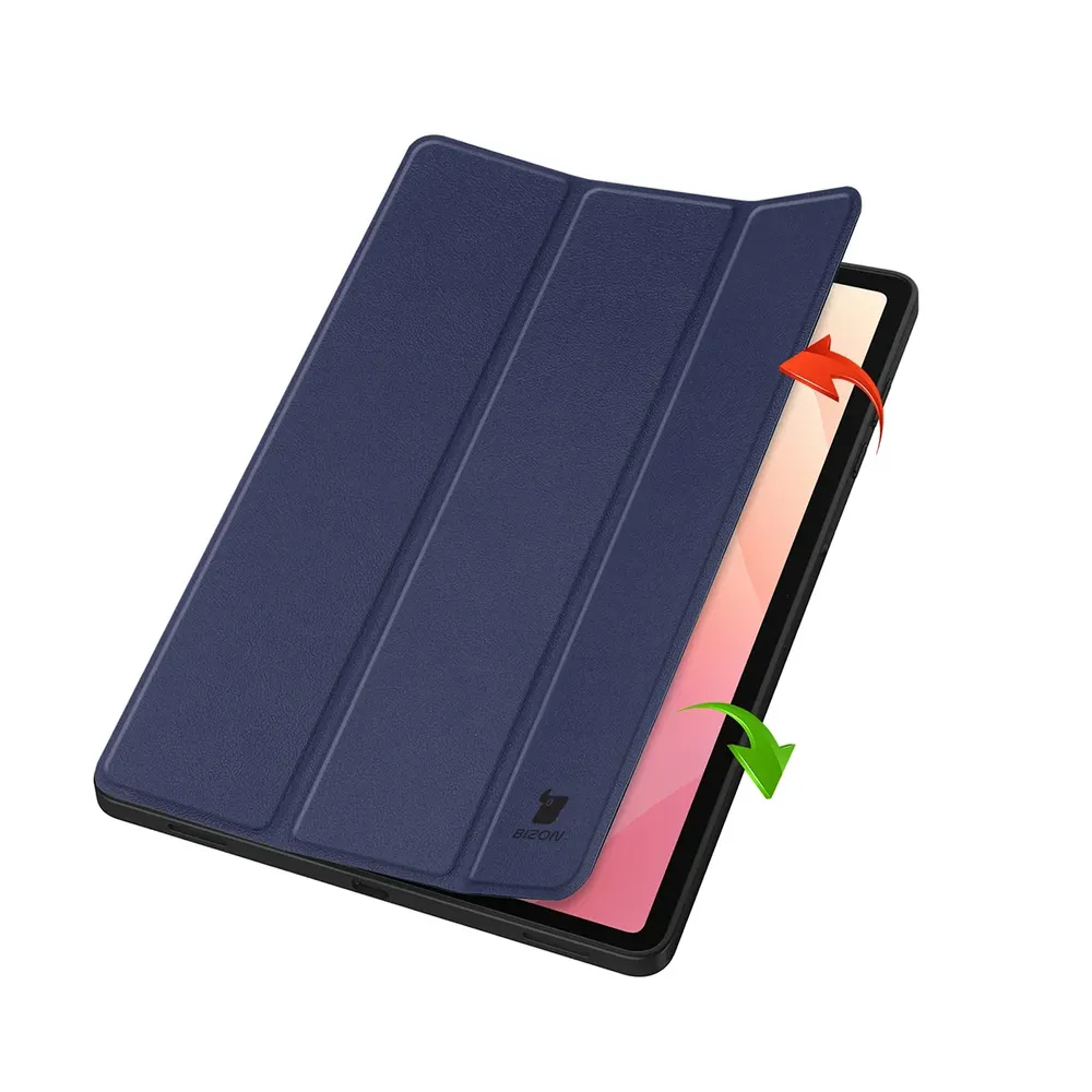Dwa etui stojące na podwyższeniach, ukazujące funkcję zmiany w podstawkę do Galaxy Tab S12 Plus