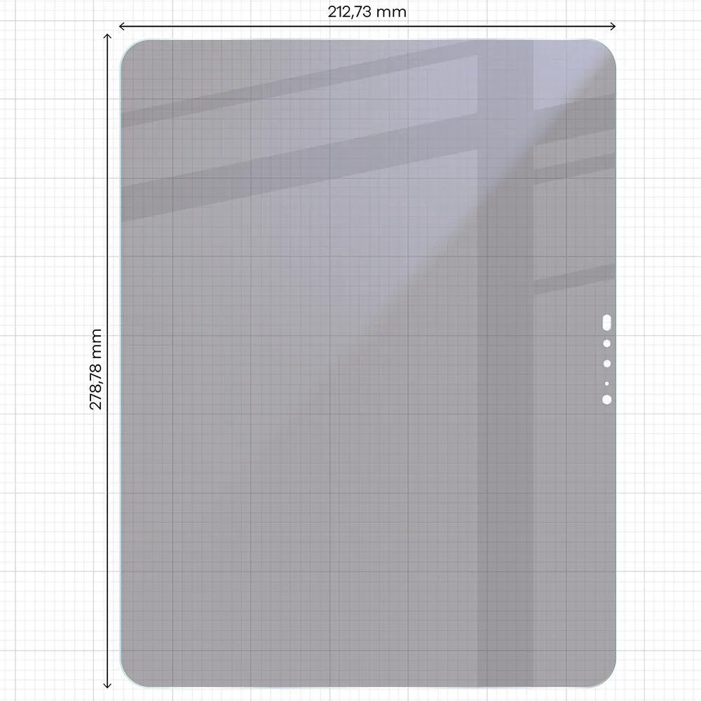 Wymiary szkła na miarce dla Apple iPad Pro 13 M4 2024