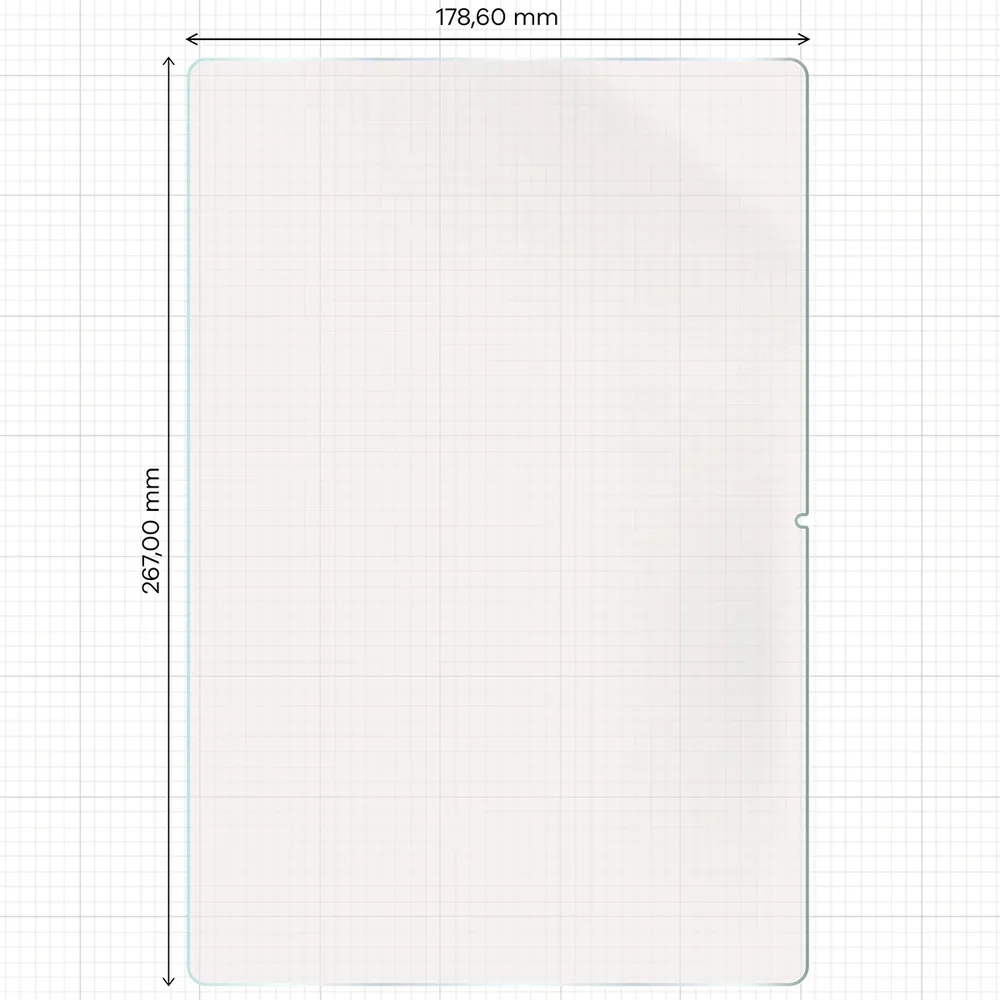 Miarka z wymiarami folii matowej Bizon Tab Film Matte do Huawei MatePad Air 2026