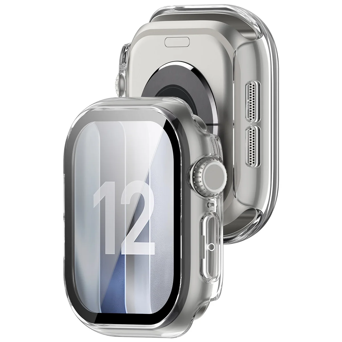 Etui z wbudowanym szkłem Bizon Case Watch Adamo do Apple Watch Series 12 42mm