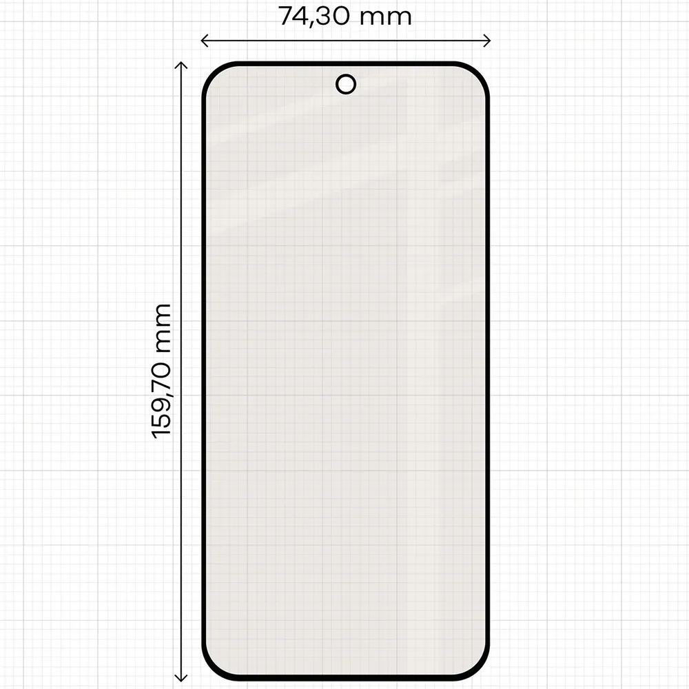 Miarka z wymiarami szkła matowego Bizon Glass Matte Duo do Xiaomi Redmi Note 17 Pro 5G / Max 5G