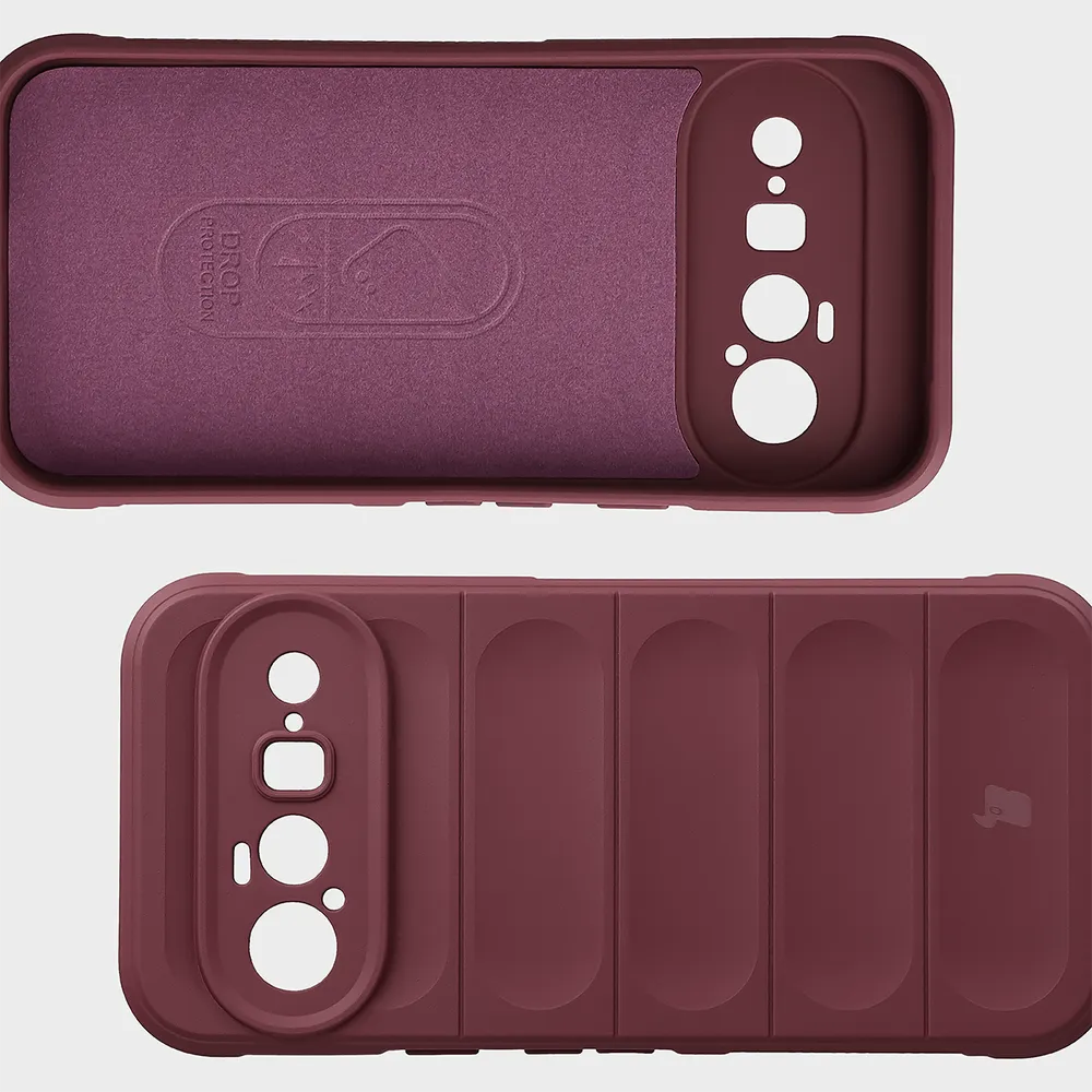 Wyściółka z mikrofibry, wyżłobienia na pleckach i wzmocnione narożniki w etui Bizon Case Tur do Google Pixel 11