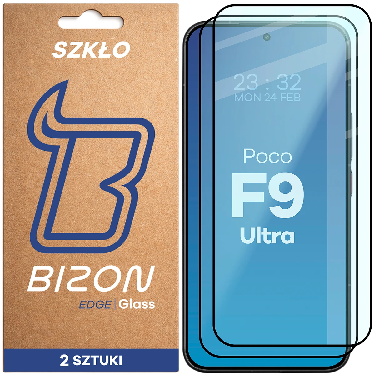 Szkło hartowane na cały ekran Bizon Glass Edge Duo dla Xiaomi POCO F9 Ultra
