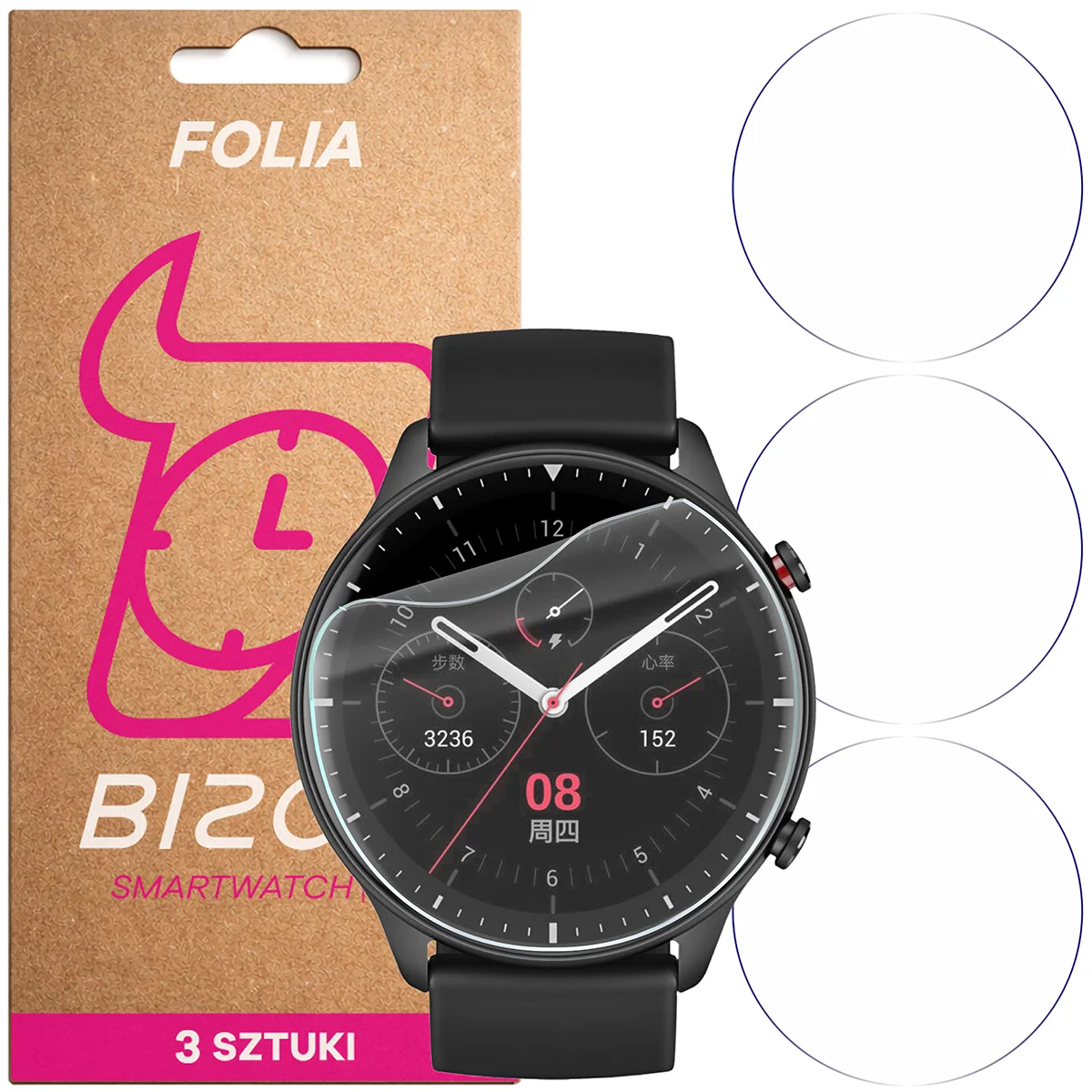 Folia hydrożelowa Bizon Watch Film HydroFlex dla Amazfit GTR 2
