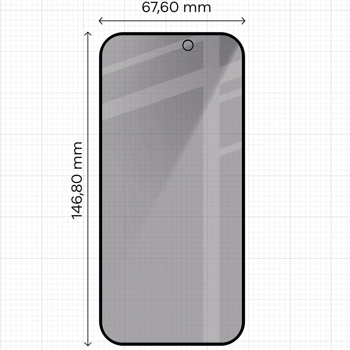 Wymiary szkła na miarce dla iPhone 18 Pro