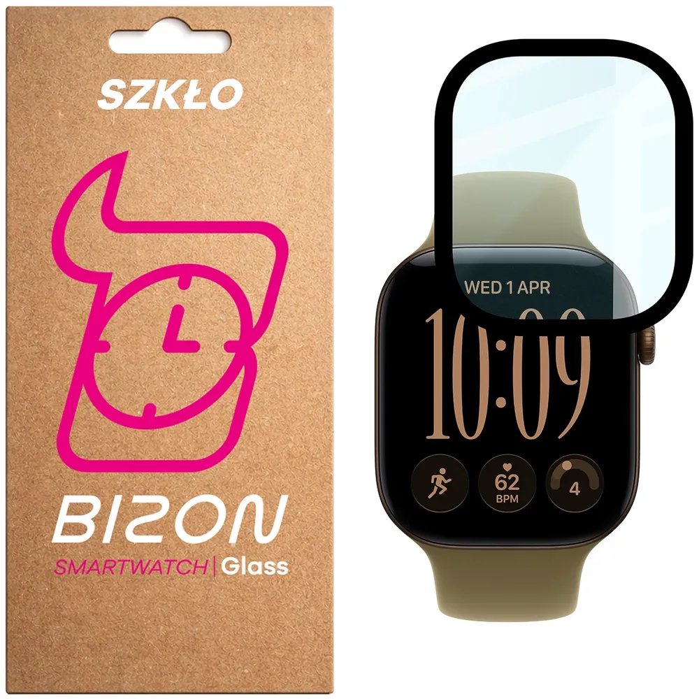 Szkło hybrydowe na smartwatch Bizon Glass Watch Edge dla Apple Watch Series 12 42mm