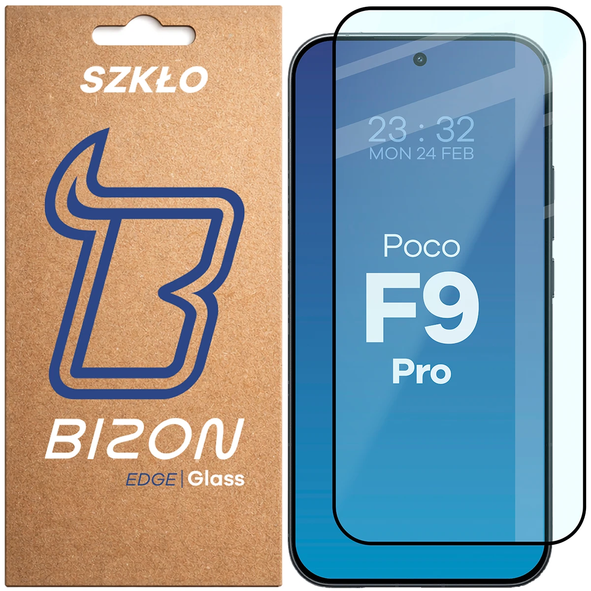 Szkło hartowane na cały ekran Bizon Glass Edge dla Xiaomi POCO F9 Pro