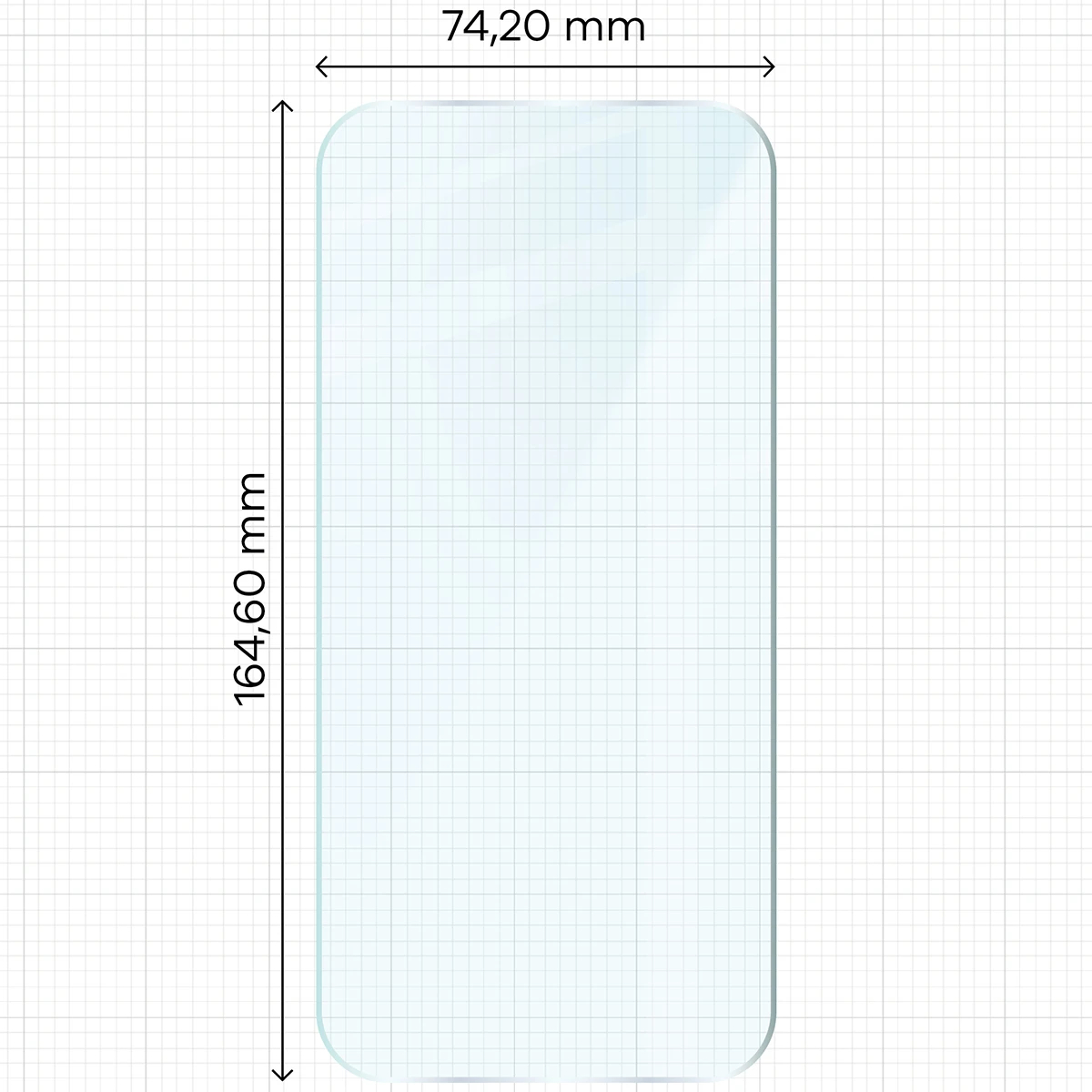 Miarka z wymiarami szkła hartowanego Bizon Glass Clear do Xiaomi POCO F9 Pro