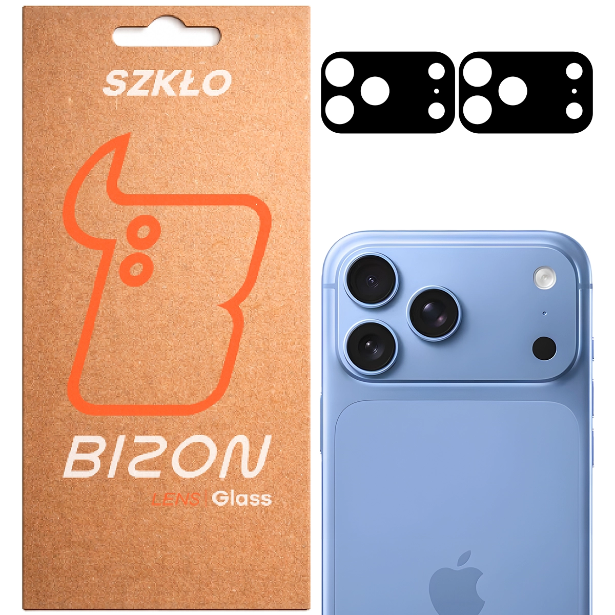 Pudełko i 2 sztuki szkła na aparat Bizon Glass Lens do iPhone 18 Pro