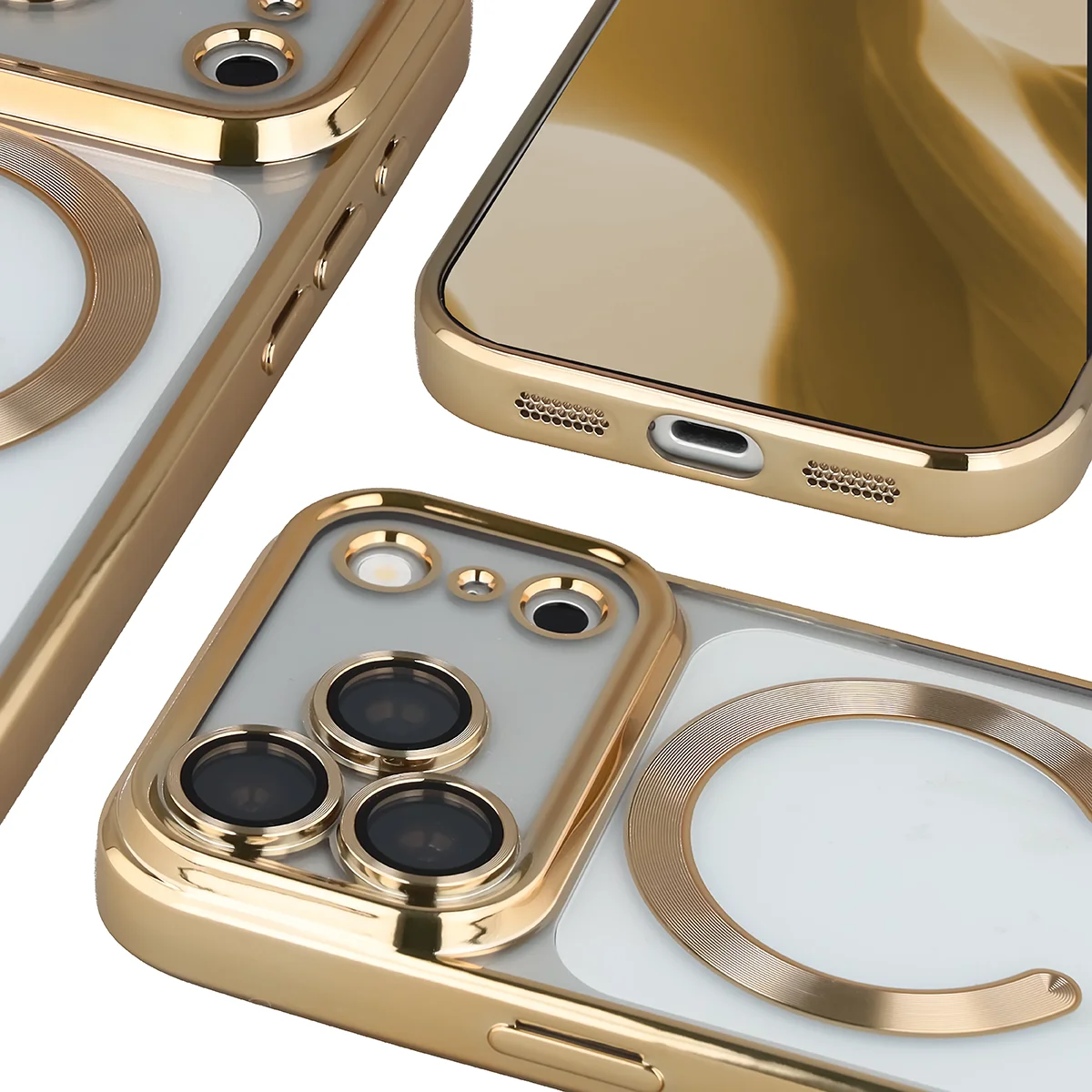 Zbliżenie na wbudowaną ochronę aparatu w Bizon Case GuardO do iPhone 18 Pro / 17 Pro