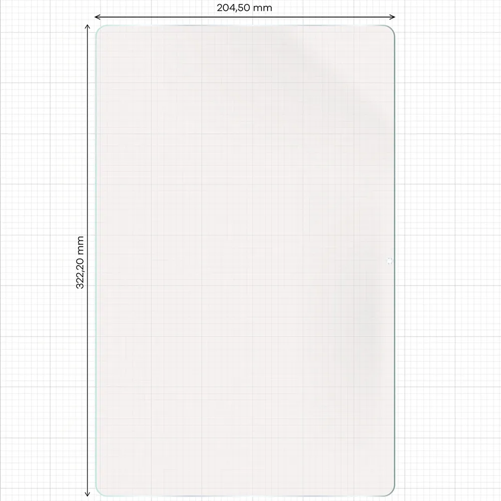 Miarka z wymiarami folii matowej Bizon Tab Film Matte do Galaxy Tab S12 Ultra