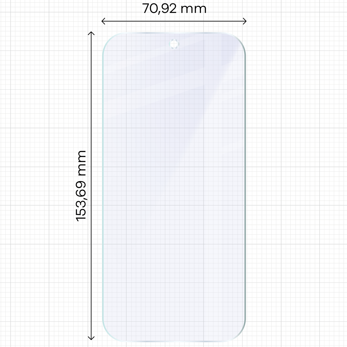 Wymiary szkła na miarce dla Xiaomi POCO X8 Pro