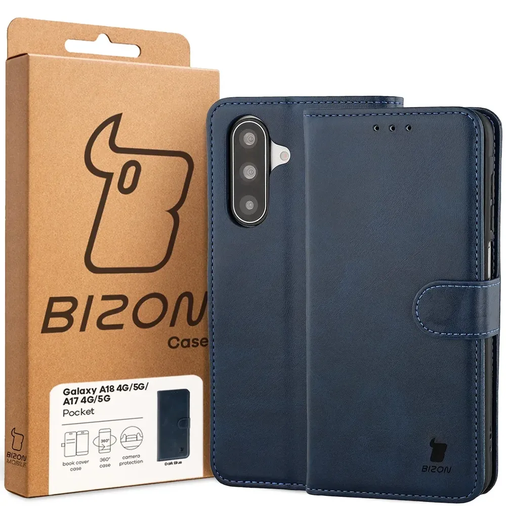 Przód pudełka Bizon Case z dedykowaną etykietą do Galaxy A18 4G/5G / A17 4G/5G